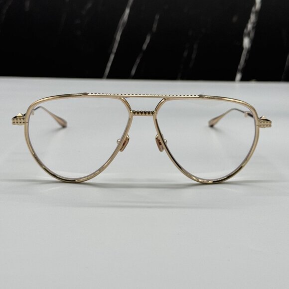 NEW VALENTINO V-STUD-II VLX-133D AVIATOR UNISEX GOLD EYEGLASSES